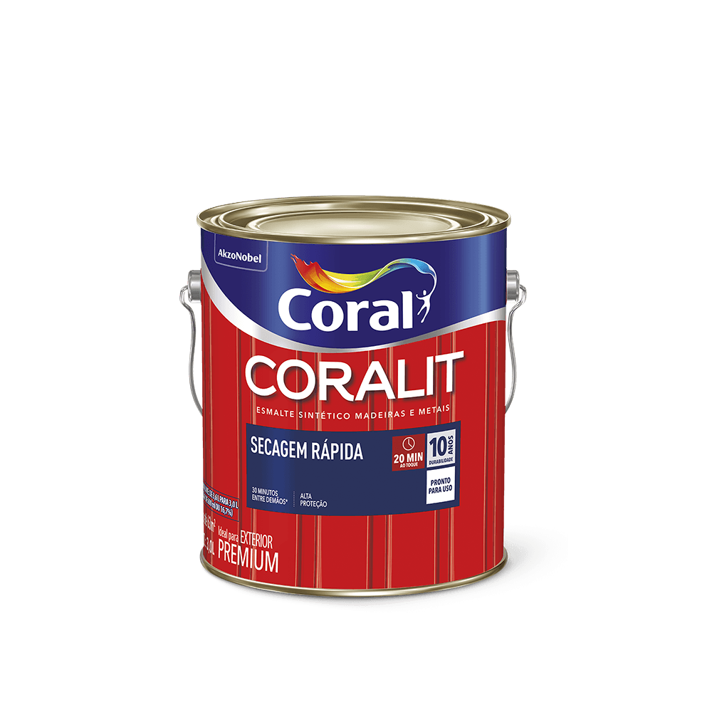 Tinta Coralit Seca Rapído Braco 3,0LT - Coral