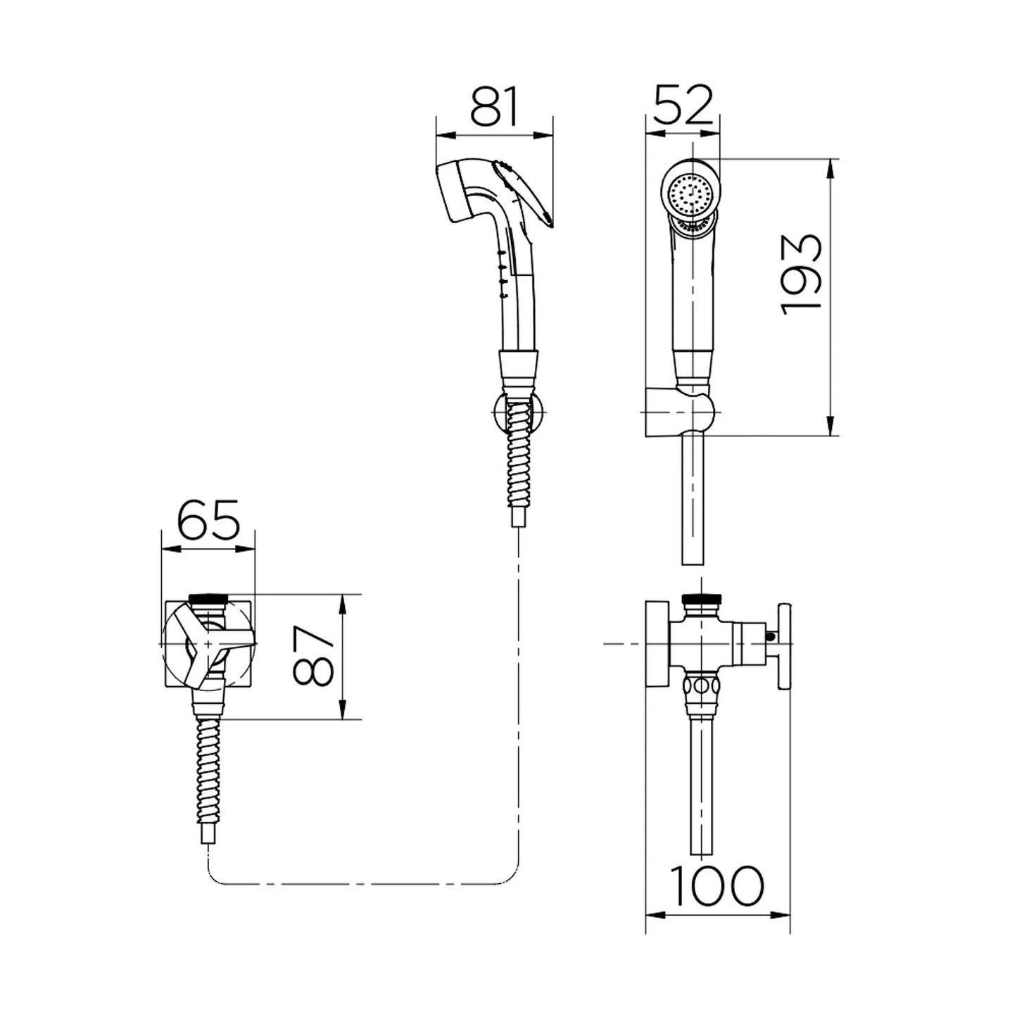 Ducha Higiênica Com Registro E Derivação Com Gatilho Docolcity - Docol
