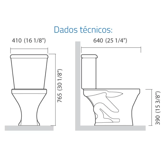 Vaso Sanitário P/Caixa E Caixa Acoplada Sabara Cinza Claro - Icasa
