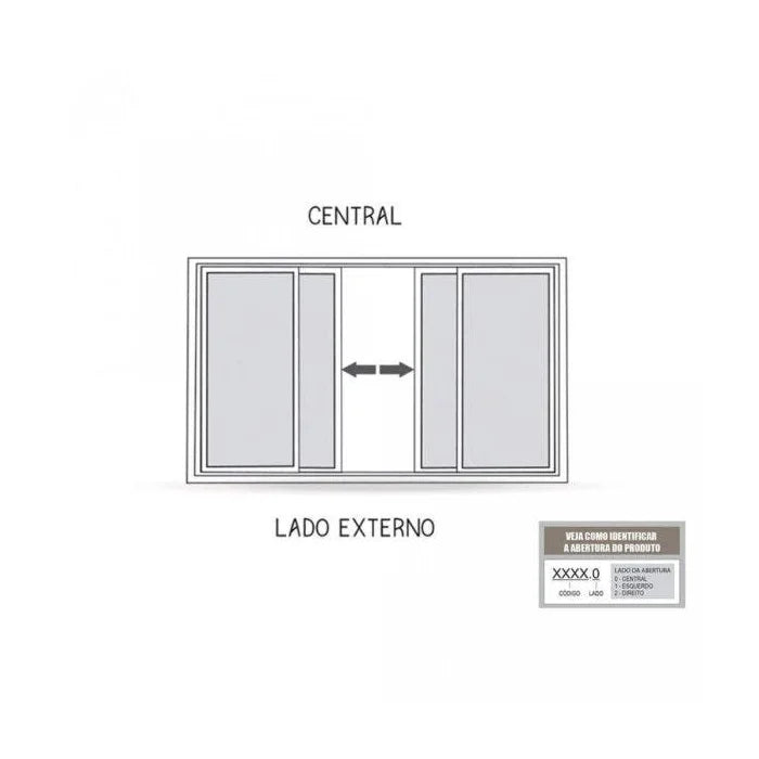 Janela Branca Elo 100X150 4 folhas-Vitralfer