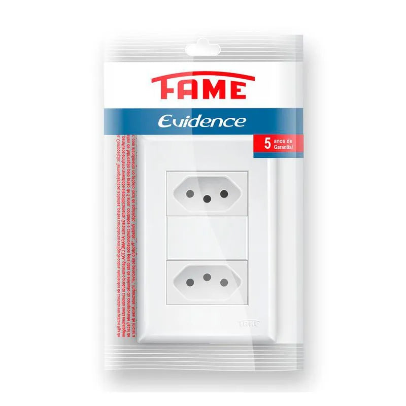 Tomadas 2 2P+T 10A/250V Distanciadas 2915 Evidence - Fame