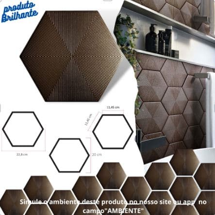 Revestimento Fachada Hexagonal Connect Brown - Ceral
