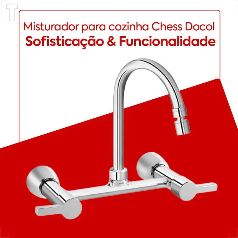 Misturador Para Cozinha Parede Bica Alta 1/ E 3/4 Chess - Docol