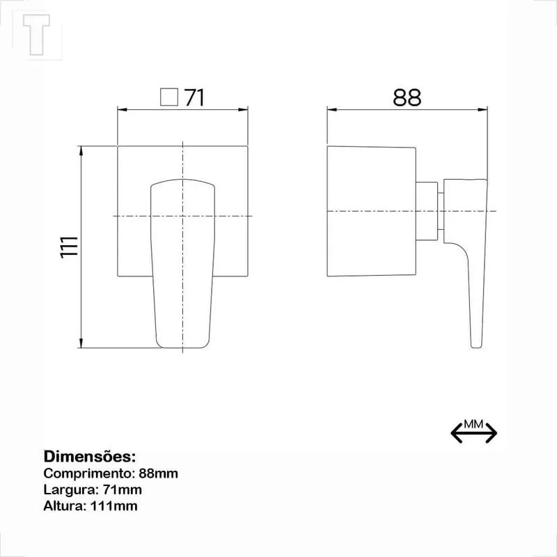 Acabamento Para Registro Lift ON 11/2 - Docol
