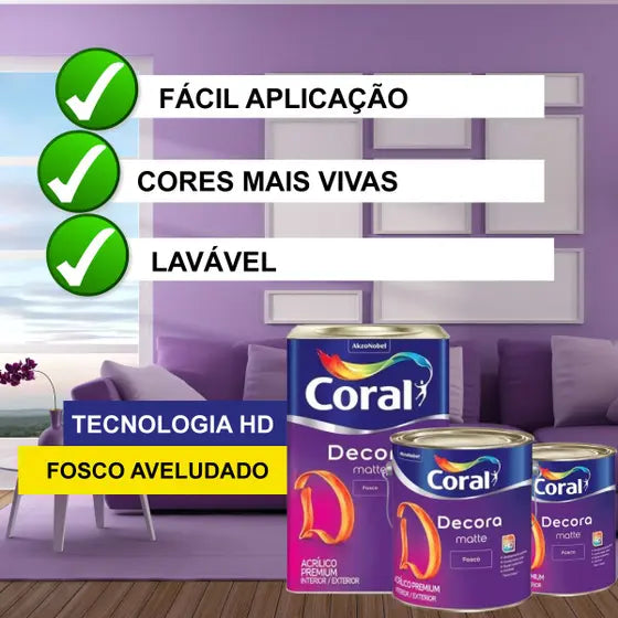 Tinta Base Decora Matte FO P 3,2L - Coral