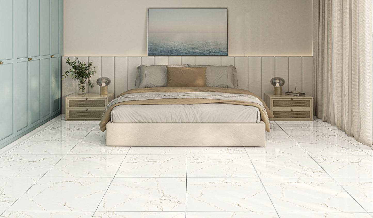 Piso 75x75 Carrara Bianco Polido- Lume