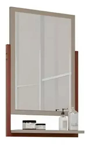 Armário Uni 60 cm Suspenso c/ Espelheira Cappuccino/Freijo - Mgm Moveis