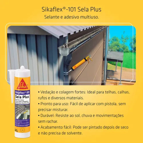 Selante Flexível Sikaflex 101 Sela Plus Cinza 250ML - Sika