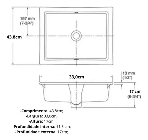 Cuba retangular de embutir Verticyl cor branco 438x330mm - Kohler