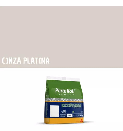 Rejunte Porcelanato Cinza Platina 3 Kg - Portokoll