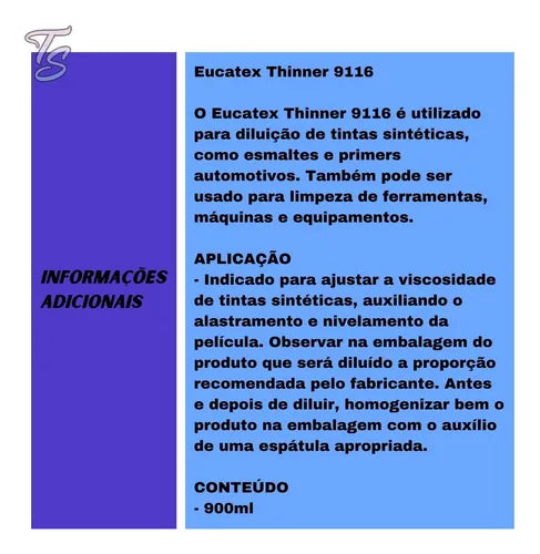Thinner Premium 9116 900ml - Eucatex