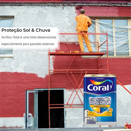 Tinta Acrílica Proteção Sol e Chuva Total 16L Base T Fosco - Coral