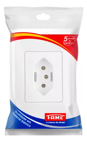 Tomada 2P+T 10A/250V Sistema Externo 1405 - Fame