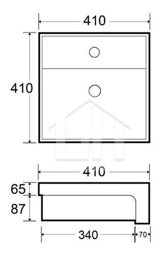 Cuba Semi Encaixe Monaco Quadrada 41x41x15 - Detalli