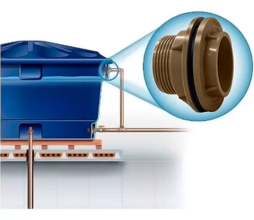 Adaptador Flange 25mm 3/4 para caixa d'água - Tubozan