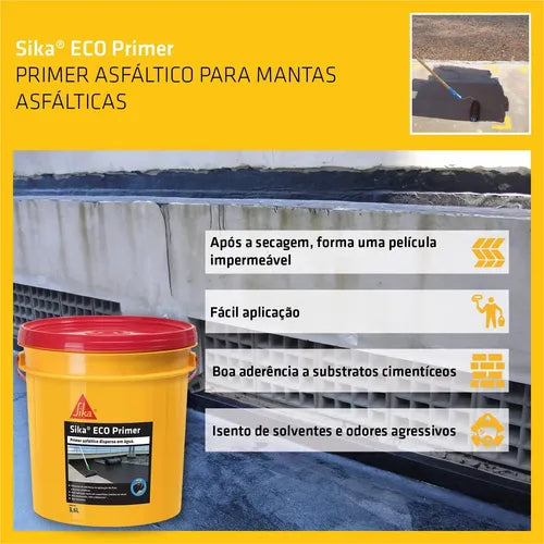 Primer Base Água para Manta Asfáltica Galão 3,6L - Sika