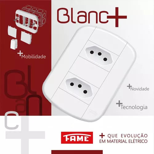 Tomadas 2 2P+T 20A/250V Distanciadas 3920 Blanc Mais - Fame