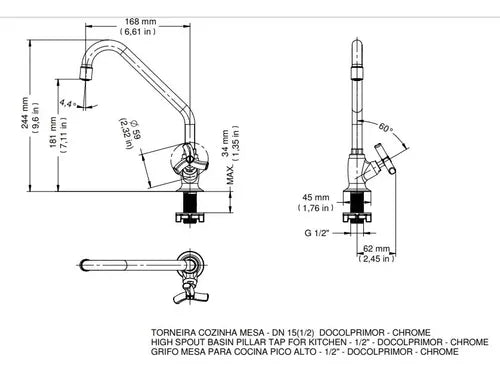 Torneira Para Cozinha Mesa Docol Primor - Docol