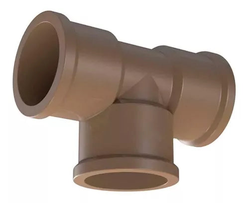 Te pvc soldavel marrom 50mm -Tubozan