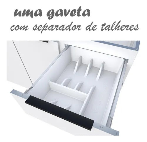 Gabinete Aço Para Pia 140 3 Gavetas Cinza Júpiter - Cozimax