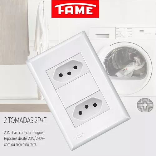 Tomadas 2 2P+T 20A/250V Distanciadas 2916 Evidence - Fame