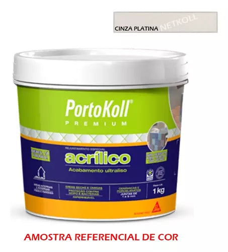 Rejunte Acrílico Cinza Platina 1 Kg - Portokoll