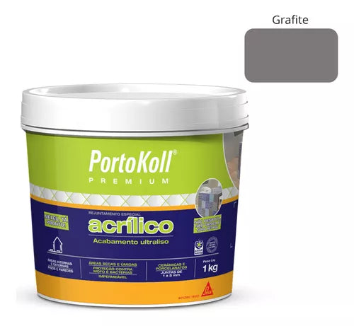 Rejunte Acrílico Grafite 1 Kg - Portokoll