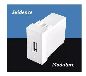 Módulo Tomada USB 15W 5V 3A 3285 Modulare / Evidence / Blanc Mais - Fame
