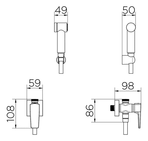 Ducha Higiênica Com Registro E Derivação Lift ON - Docol
