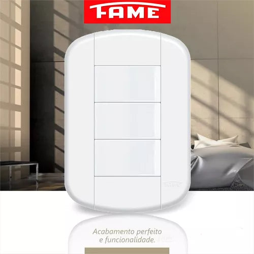 Interruptores 3 Simples 16A/250V 3912 Blanc Mais - Fame