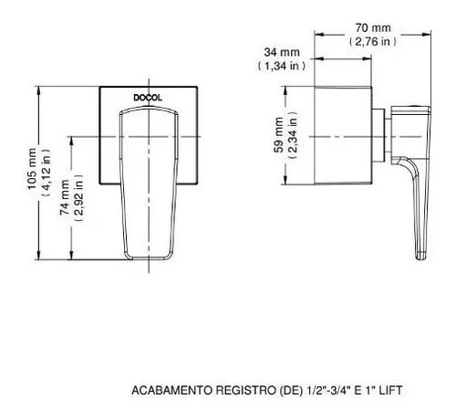 Acabamento Para Registro Lift 11/2 E 11/4 - Docol