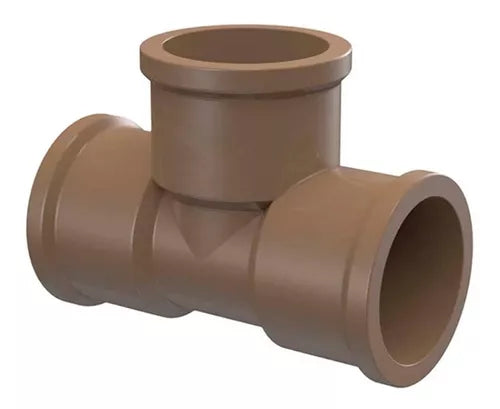 Te pvc soldavel marrom 50mm - Tubozan