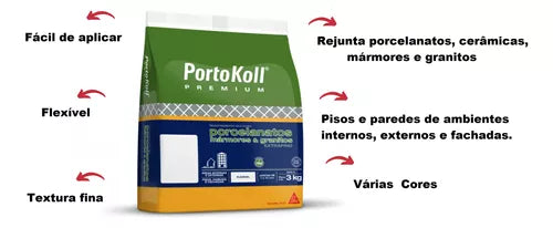 Rejunte Porcelanato Grafite 3 Kg - Portokoll