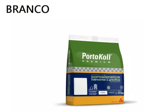 Rejunte Porcelanato Branco Brilhante 3 Kg - Portokoll