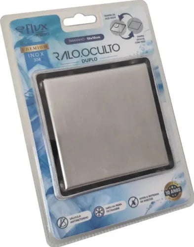 Ralo Oculto Duplo Inox 15X15 - Flvx