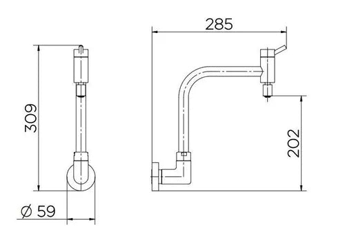 Torneira Para Cozinha Parede Bica MóvelL 1/2 E 3/4 Loggica - Docol