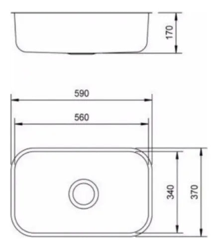 Cuba Nº2 Funda (56x34x17) Aço Inox 430 - Tecnocuba