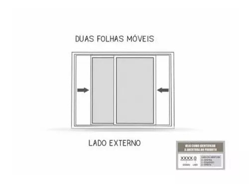 Janela Correr Aluminio 100X150 2 Folhas Moveis Sem Bascula e Com Grade Vidro liso 5336- Mugitec