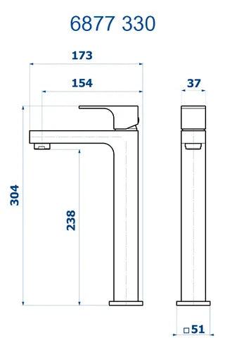 Misturador Monocomando de Mesa Bica Alta Retta 6877 C330- Fani