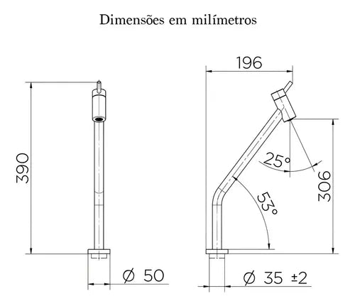 Torneira Para Banheiro Mesa Bica Alta Loggica 45º 01136506 - Docol