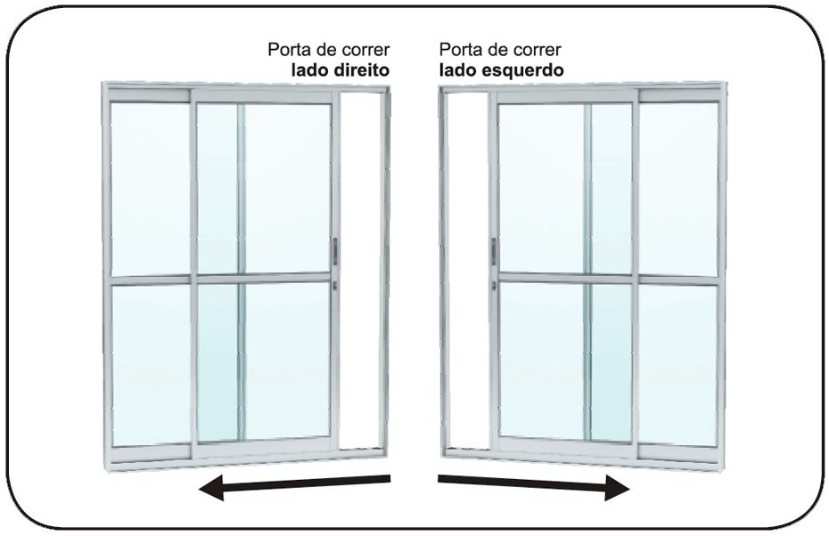 Porta Alufort 210x160 2folhas 1fixa Esquerdo Fechadura 3208.2 E- Vitralfer