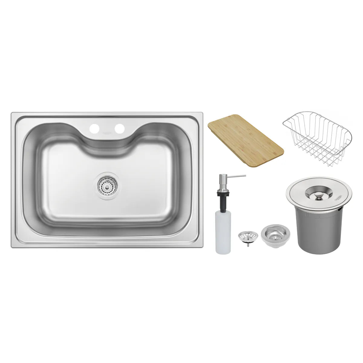 CUBA INOX 60 MORGANA 93806082 COM LIXEIRA/ TABUA/ DOSADOR/CESTO E VALVULA- TRAMONTINA