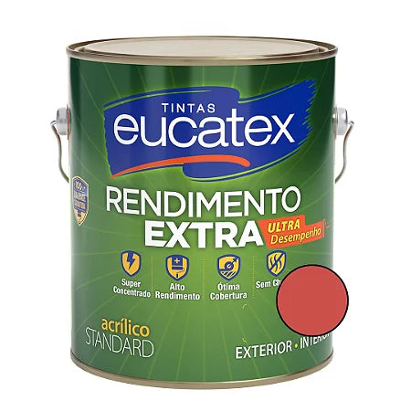 Tinta Acrílica Rendimento Extra 3,6L Vermelho Cardinal - Eucatex