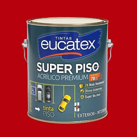 Tinta Acrílica Para Piso 3,6KG Vermelho Segurança - Eucatex