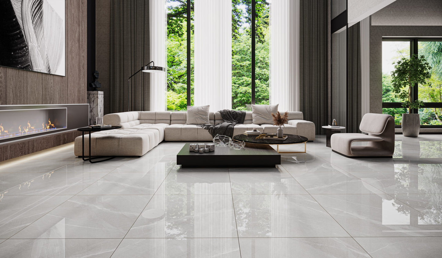 Piso 75X75 Paçermo Gris Polido - Lume