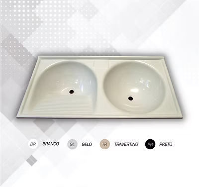 Tanque 120X60 Mármore Sintético Branco - DURAFORT