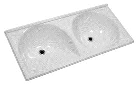 Tanque 65 Litros 120x60cm Gelo Mármore Sintético Brilhante - Decoralita