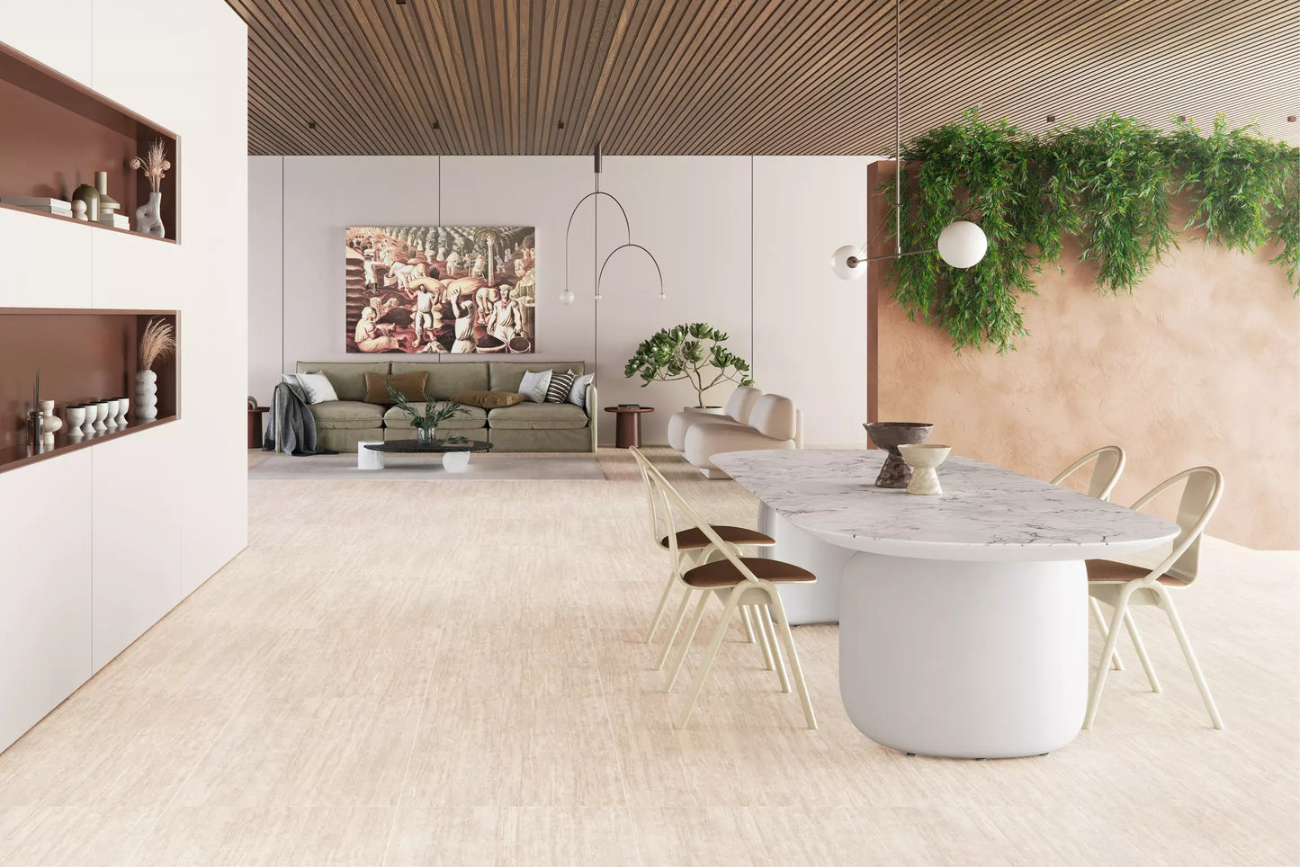 Porcelanato Gran Travertino Navona 62x121 P60591 Polido - Embramaco