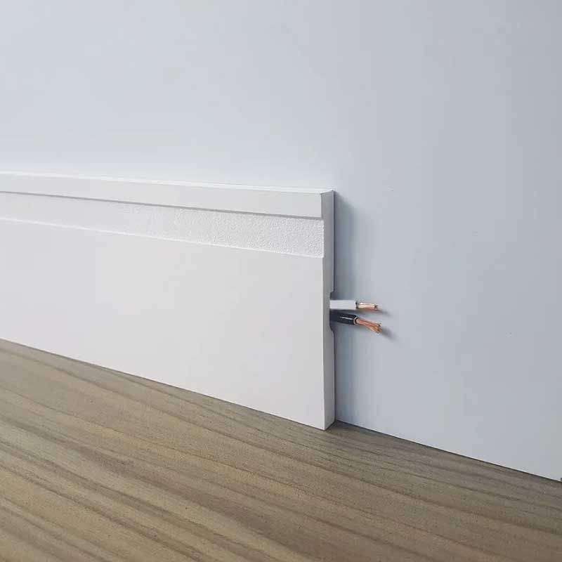 Rodapé Frisado 10x240cm Branco Fit - Biancogres