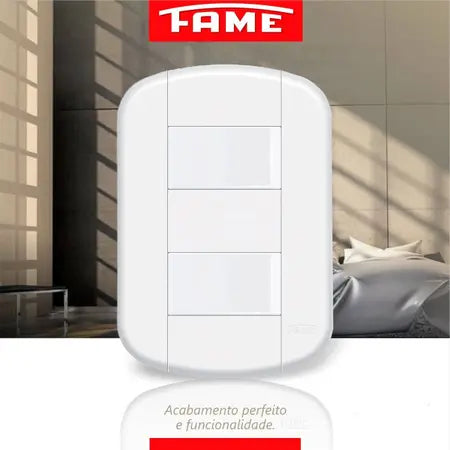 Interruptores 2 Simples 16A/250V Distanciados 3910 Blanc Mais - Fame